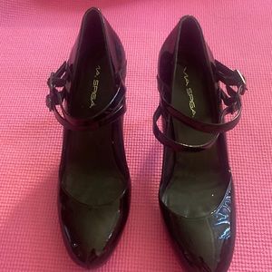 Via Spiga Mary Jane Black Patent Leather Pumps